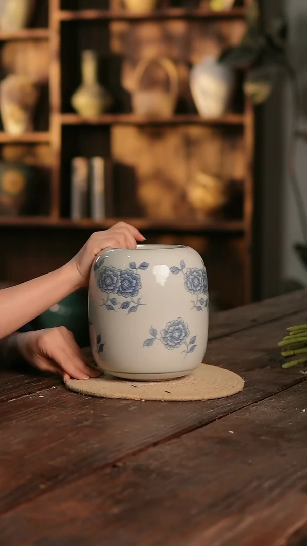 摆件16-308 陶瓷花器高18口径11