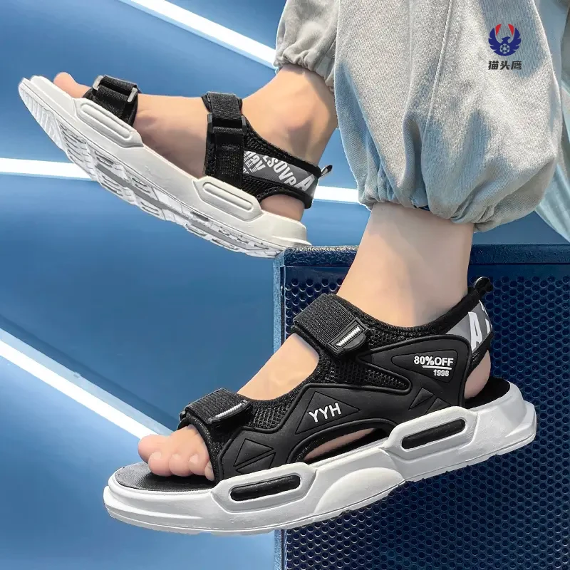 凉鞋男夏季厚底时尚潮流户外防臭沙滩鞋男士开车软底学生溯溪鞋