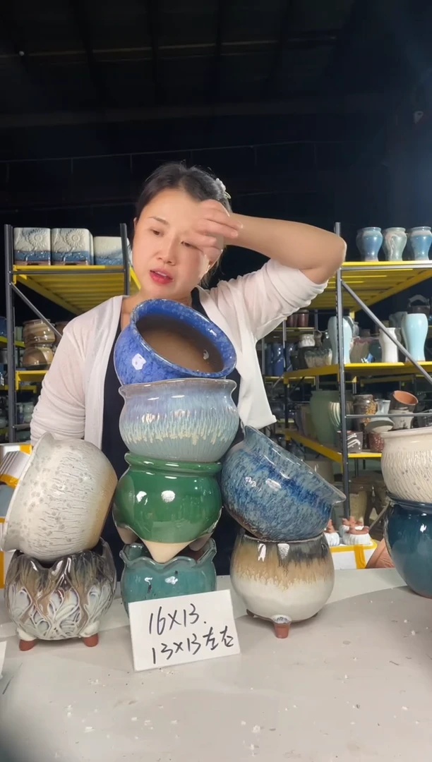 宜兴紫砂粗陶花盆