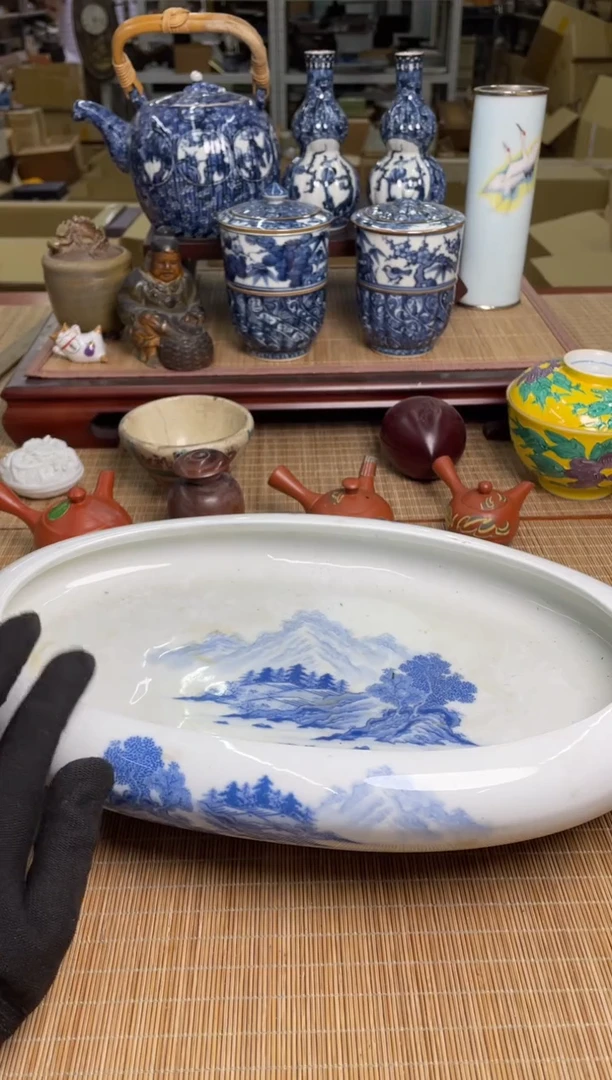 55号青花盘子中古物品谨慎参拍直播链接