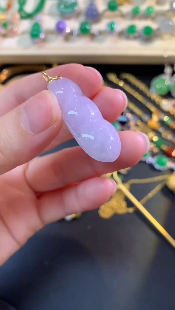 吊坠(不含链)18K金镶嵌翡翠吊坠|200+25