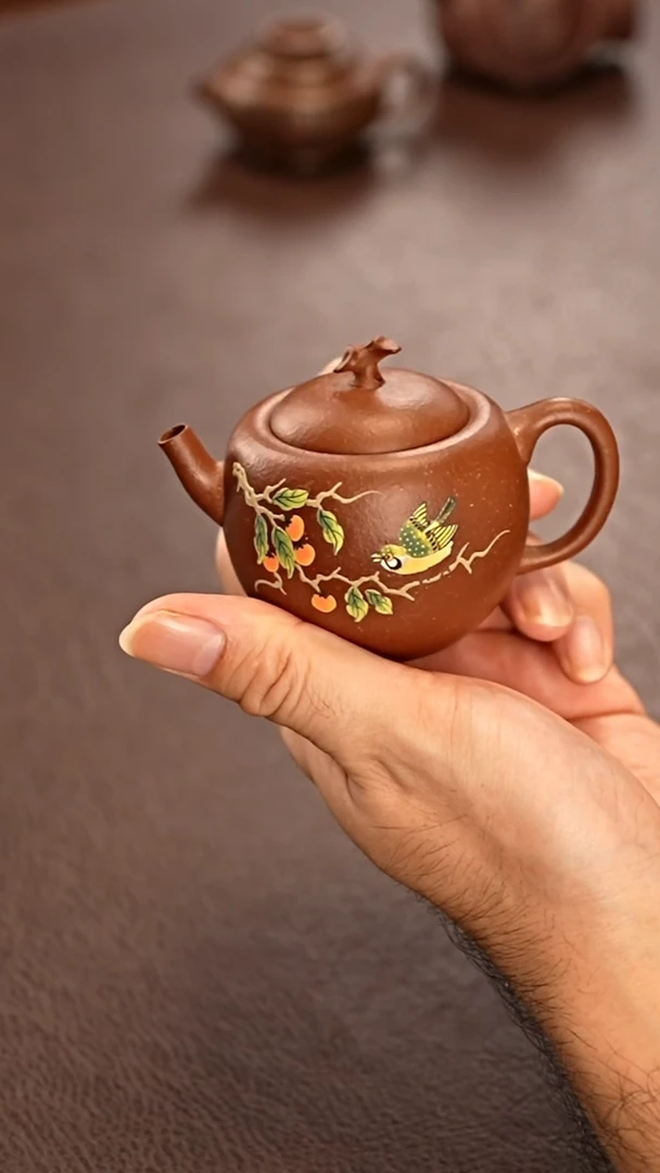 茶壶紫砂柿圆壶紫砂壶