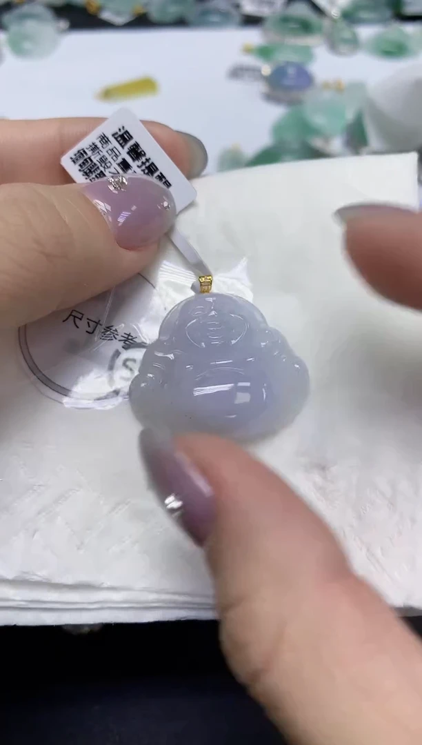 颈饰18K金镶嵌翡翠天然缅甸翡翠A货百元以上9元证书费自理