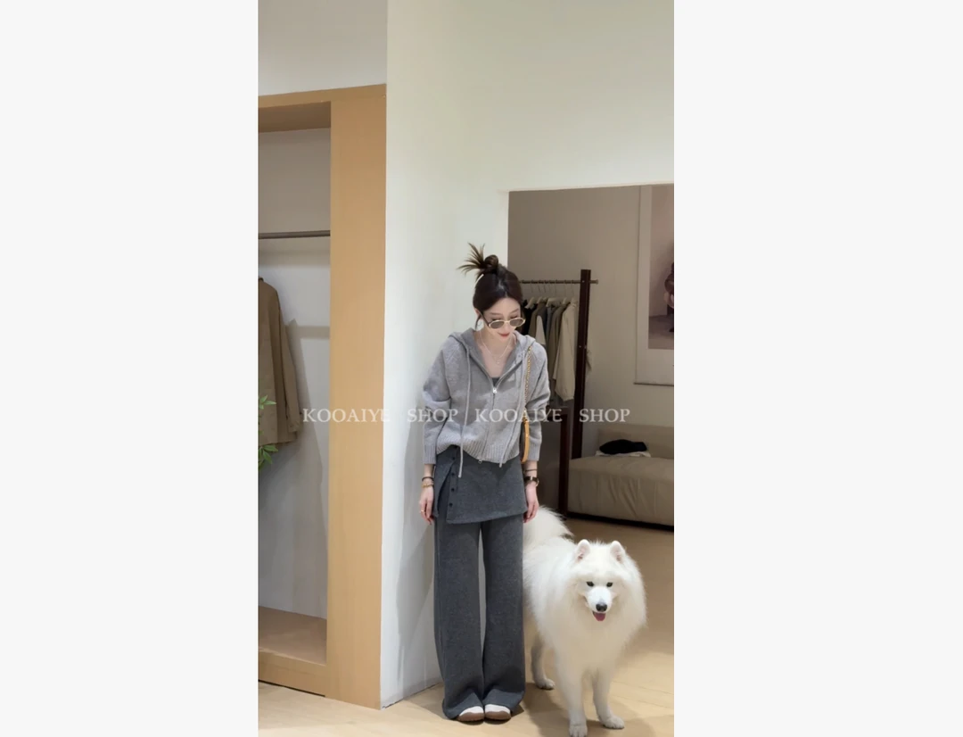 【戏精毛衣】秋季新款韩系显瘦百搭基础连帽款毛衣（摩擦会起球）