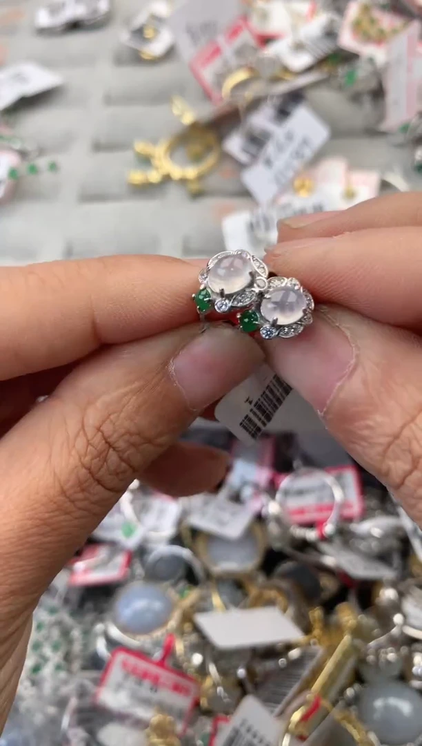 银S925镶嵌戒指翡翠999                8