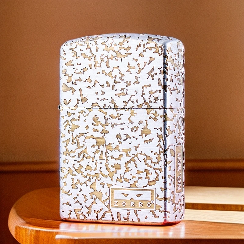 zorro佐罗二代包银纹路煤油打火机创意个性潮牌新年男士礼品网红