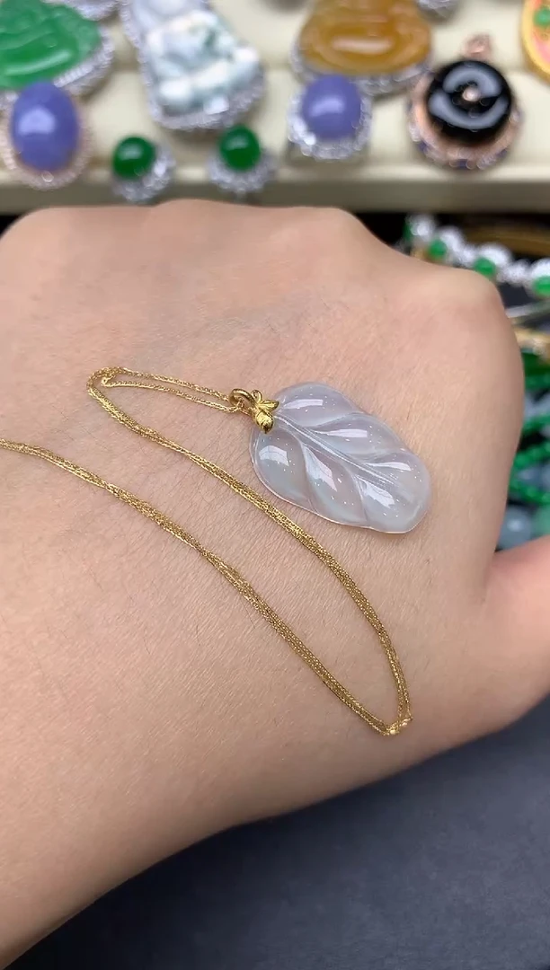 颈饰18K金镶嵌翡翠146-七夕珠宝季