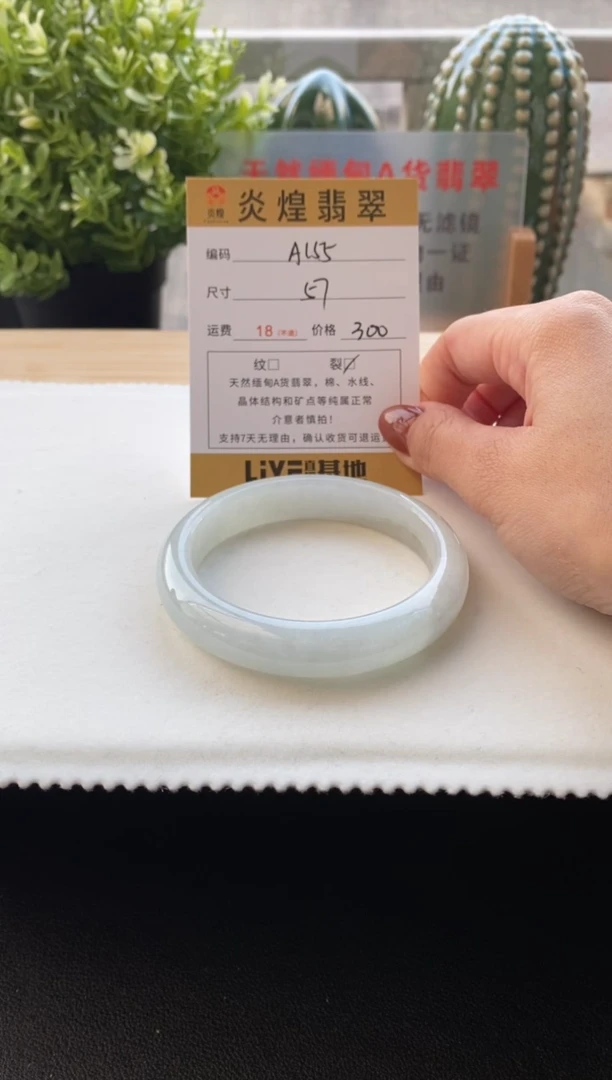 未镶嵌手镯翡翠57圈口 编码A155