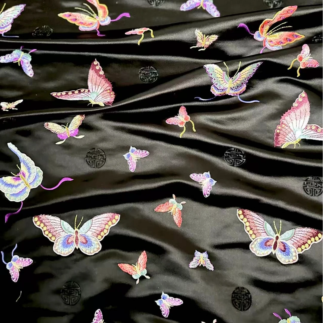 【织途】福蝶库段百分百桑蚕丝面料-国风时尚系列