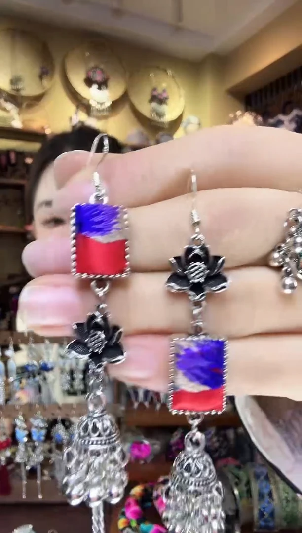 刺绣非遗刺绣民族风耳环