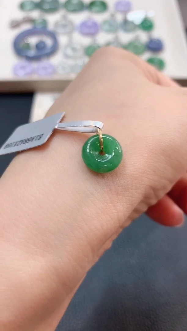 翡翠18K金镶嵌吊坠(不含链)b3多样性一件发货618好物