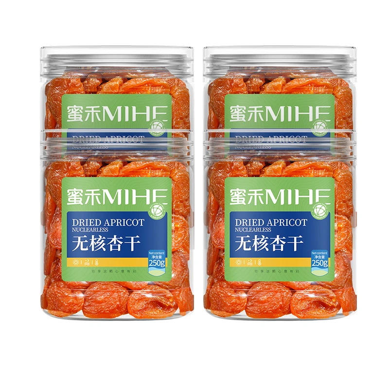 蜜禾新鲜无核杏干杏脯无核吊干杏肉酸甜休闲零食罐装果脯蜜饯zs