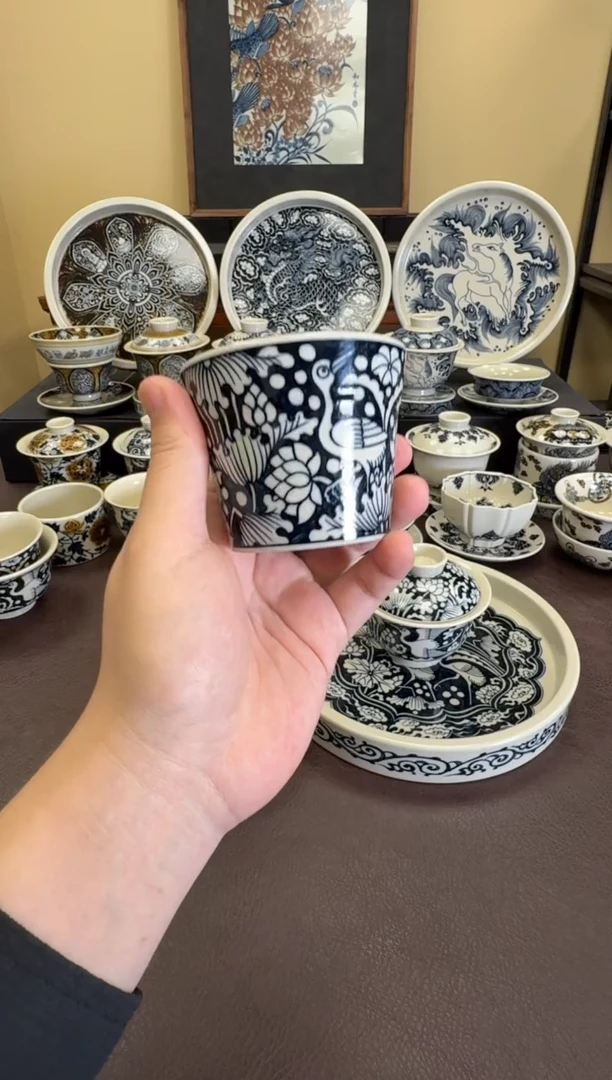 二号釉一路连科冰桶杯