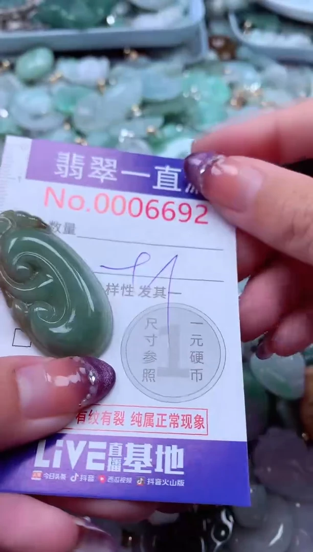 翡翠未镶嵌吊坠(不含链)6692