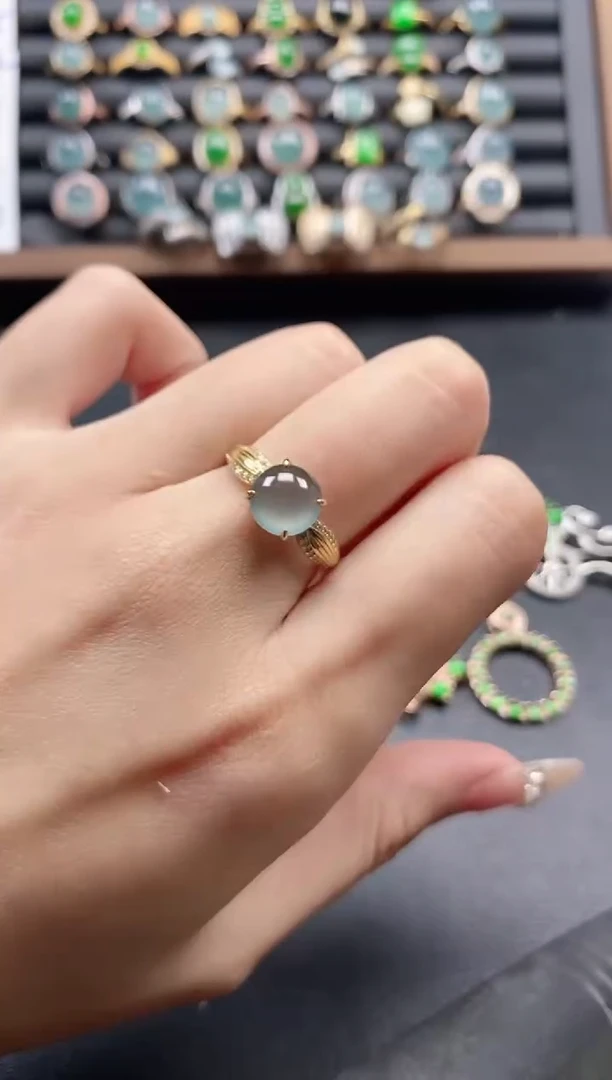 银S925镶嵌戒指翡翠5151