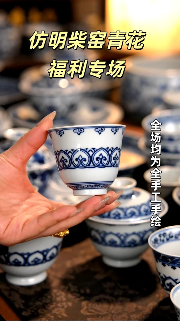 景德镇全手工手绘柴窑茶器福利