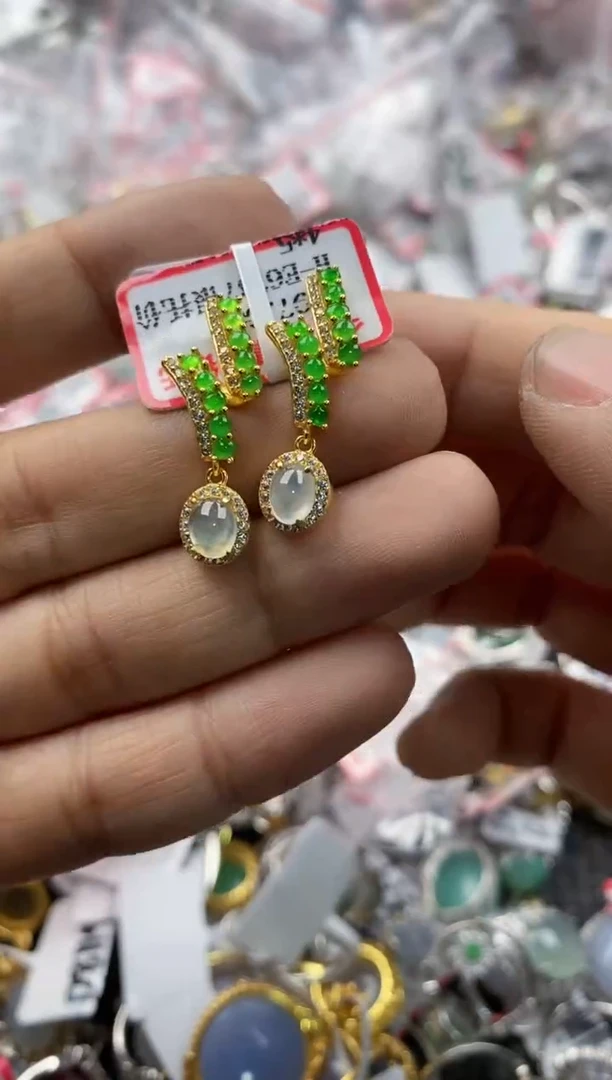 银S925镶嵌戒指翡翠13                5