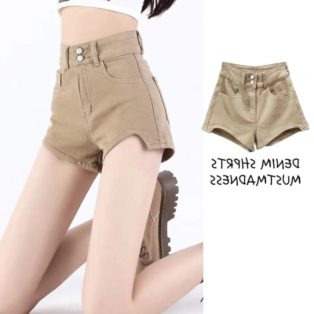 美式热辣牛仔短裤女2025年夏季新款高腰a字版设计感小众辣妹显瘦
