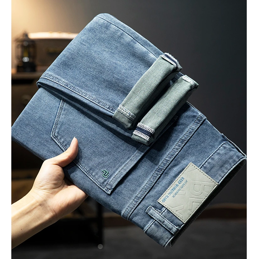 2025夏季新款男士牛仔裤弹力百搭时尚轻奢休闲男士薄款牛仔裤