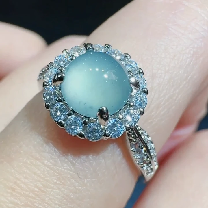 AT5355【百百福珠宝】翡翠Ａ货蛋面戒指-送礼佳品