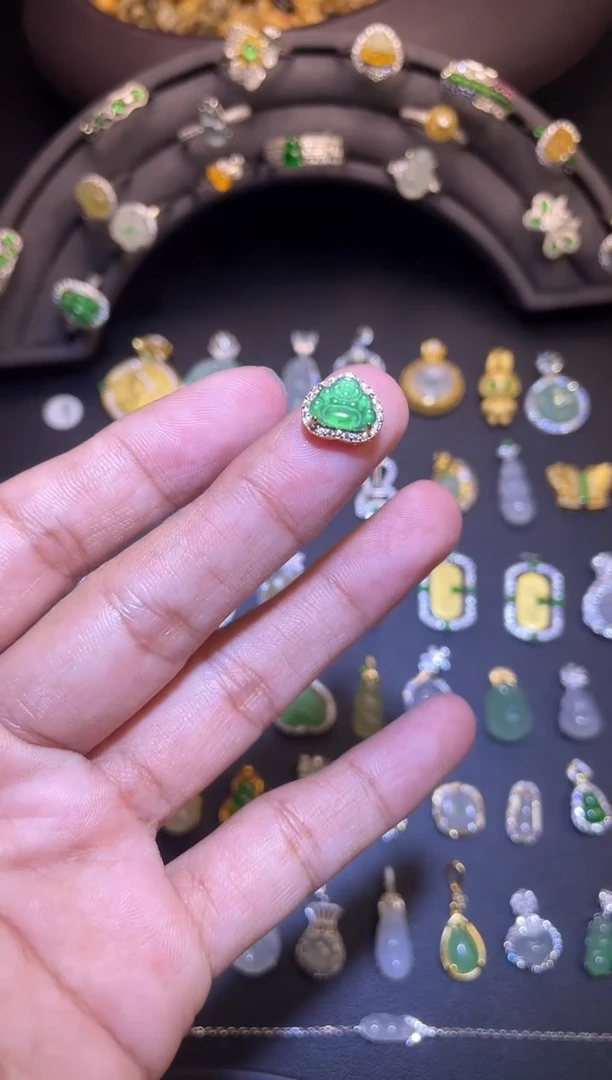 吊坠(不含链)银S925镶嵌翡翠1