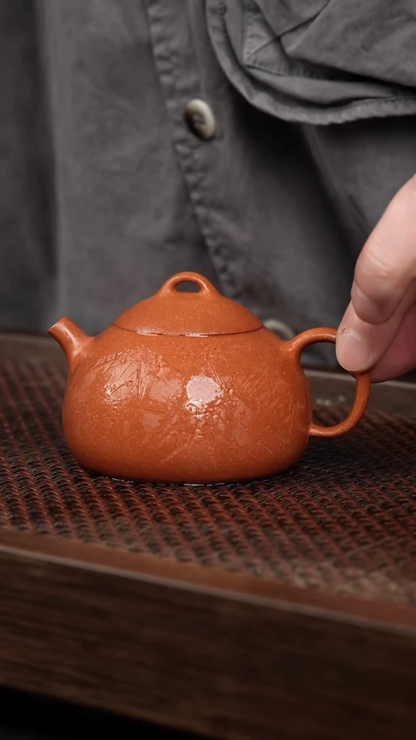 【闪购商品】紫砂茶壶五彩泥刻绘乳瓢