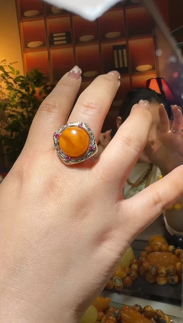 蜜蜡颈饰银S925镶嵌3200天然蜜蜡珠宝奇石全都保真