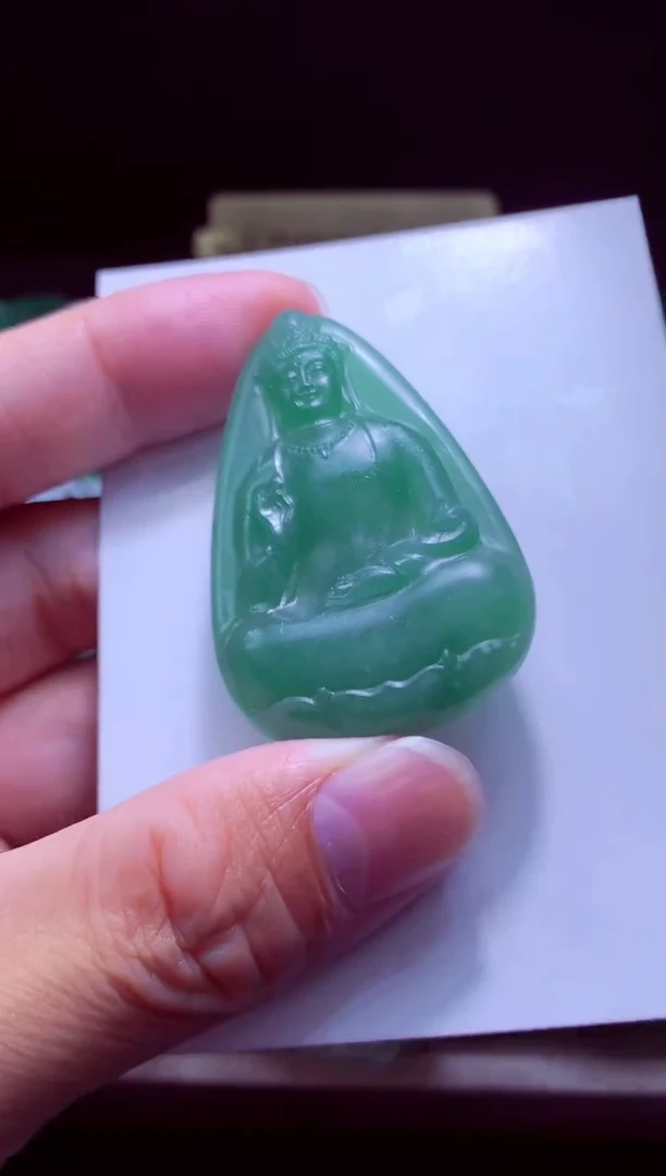 未镶嵌定制翡翠清*天然缅甸翡翠A货毛货吊坠
