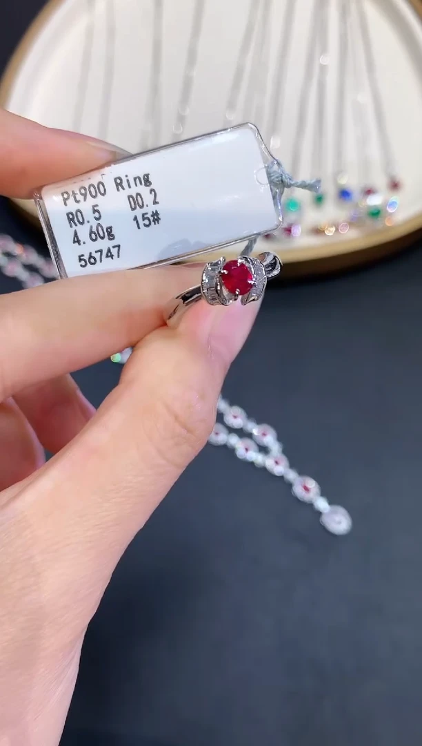 定制红宝石戒指铂Pt850镶嵌S358|4980
