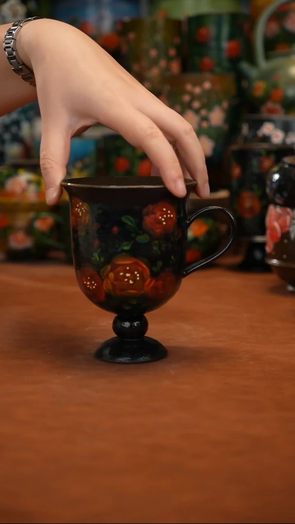 紫砂油画   釉下彩   杯子