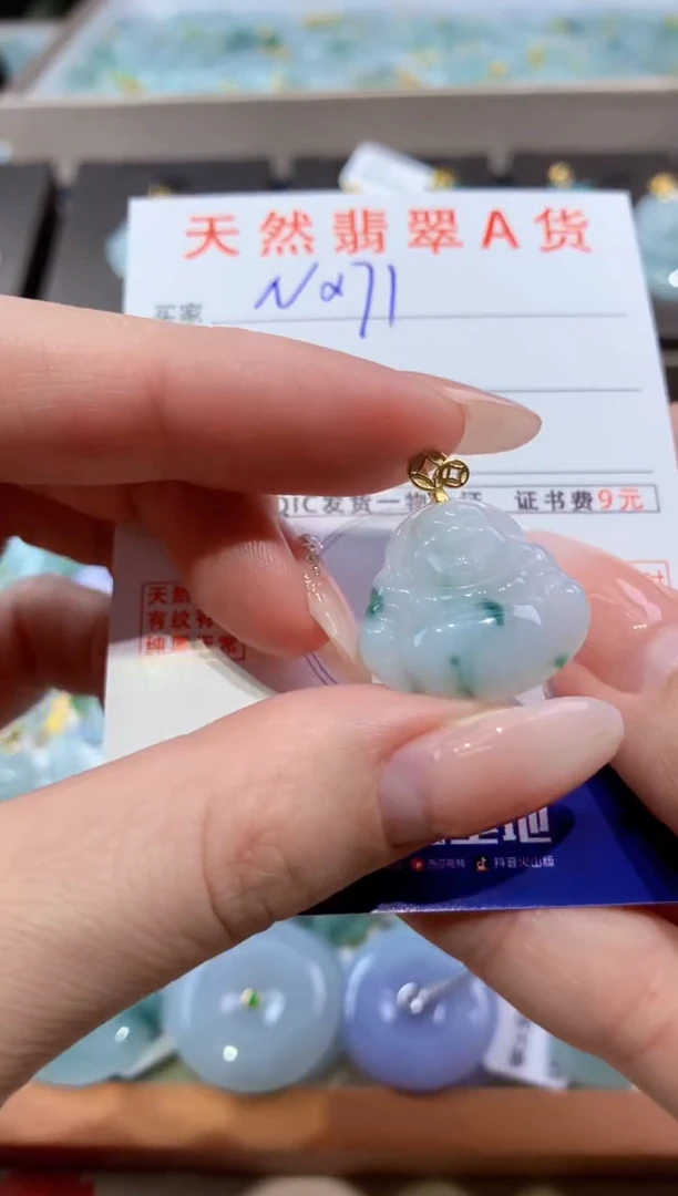 颈饰未镶嵌翡翠天然缅甸翡翠A货挂件
