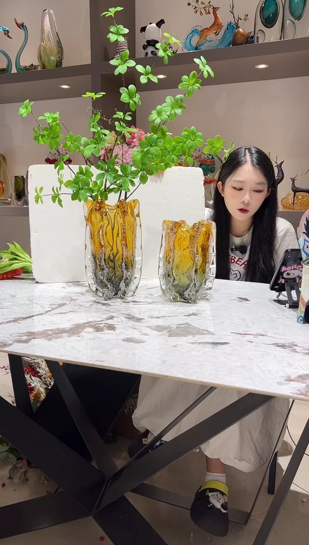 琥珀气泡琉璃花瓶