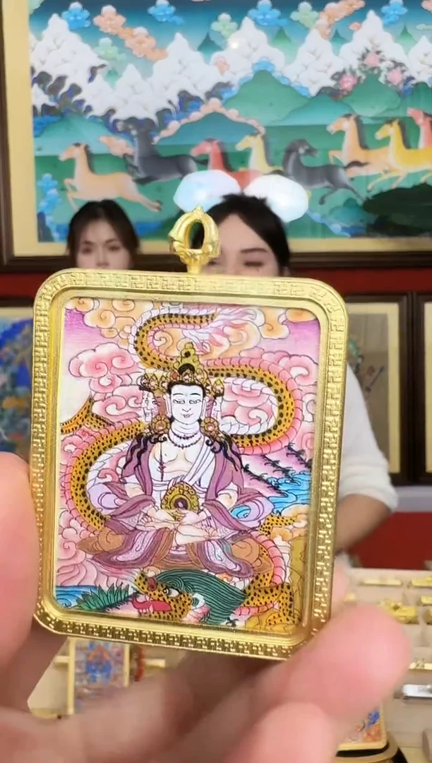 吊坠大日-热贡纯手绘周毛