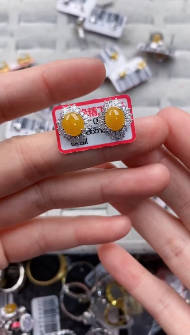 银S925镶嵌戒指翡翠666----7