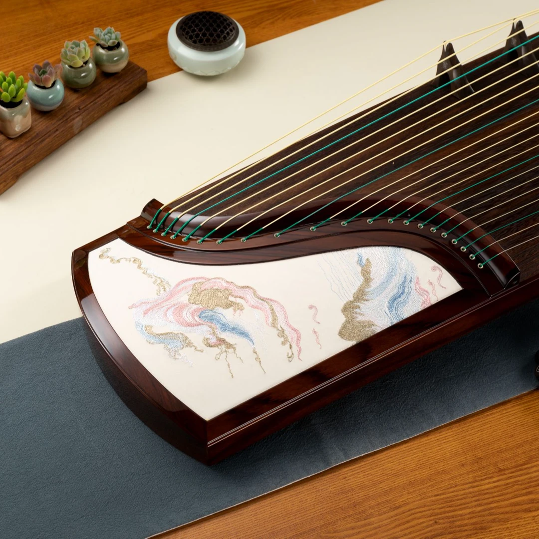 【海棠·湘妃】 163cm刺绣半挖筝 专业演奏考级高端筝