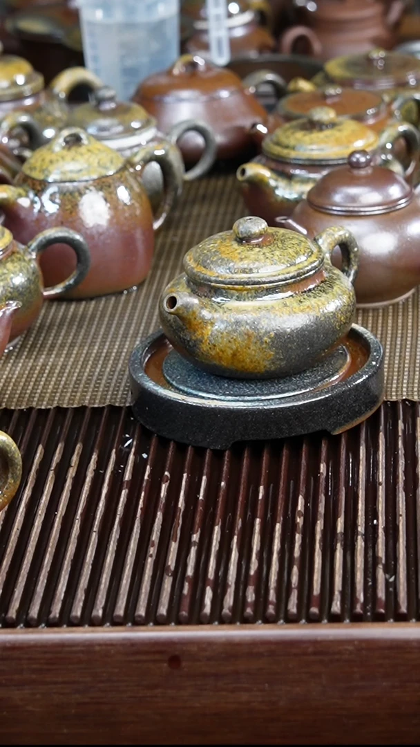 茶壶紫砂极**蓝柴烧 仿古小窑