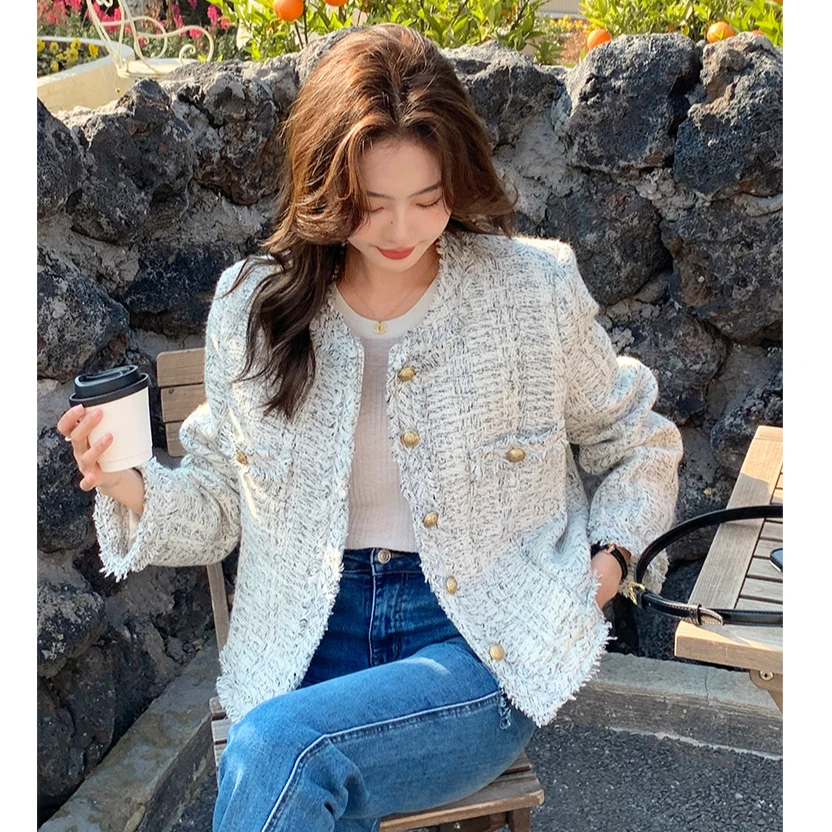 爆款小香风外套女2025新款短款高端小个子春款法式名媛设计感上衣