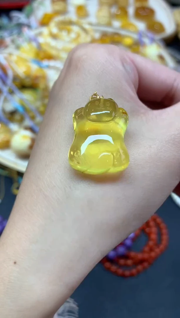 【闪购商品】蜜蜡裸石18K金镶嵌吊坠A183|580