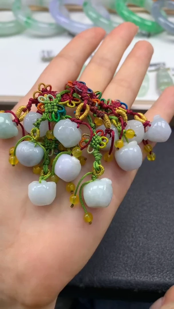 翡翠未镶嵌颈饰FC267 翡翠苹果手机挂 多样性发其一