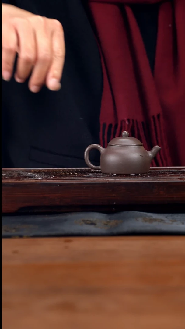 【闪购商品】紫砂茶壶100cc黄龙山原矿紫泥腰圆壶7