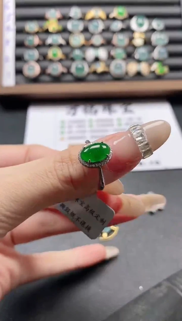 银S925镶嵌戒指翡翠51151
