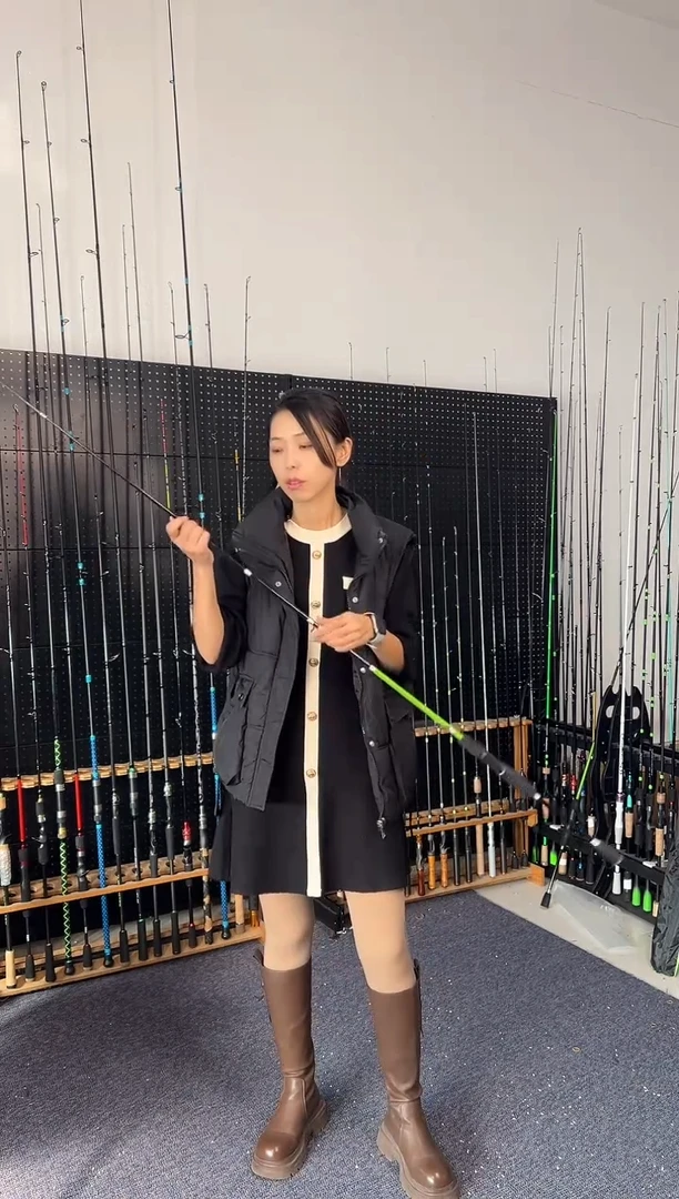 1.8m碳素绿浪1.8米直柄（瑕疵尾货竿，没有售后，介意勿拍）
