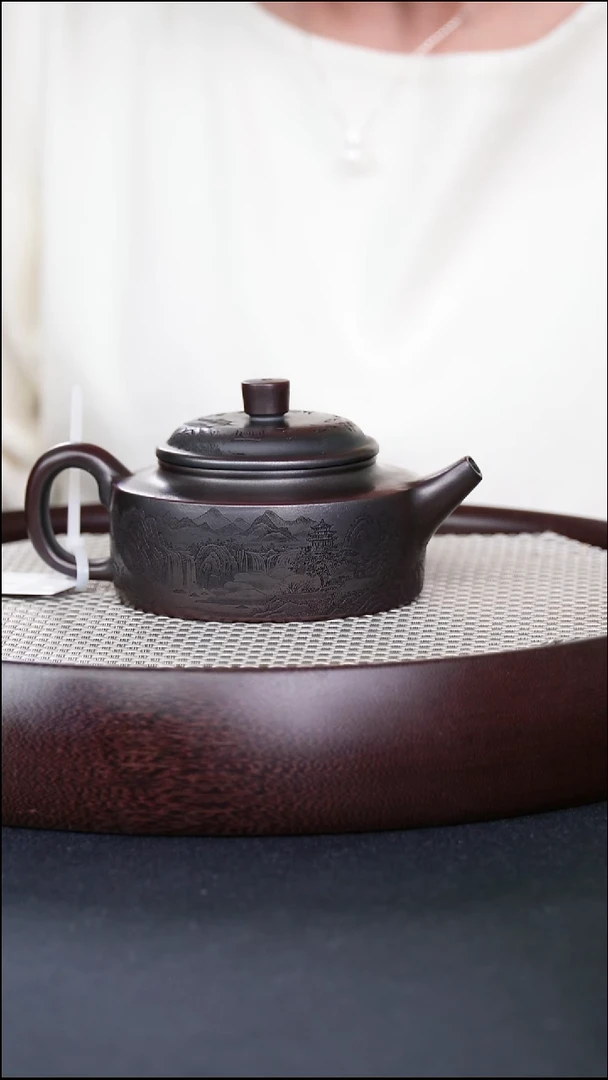 茶壶紫砂宜兴紫砂壶平底德钟h06033