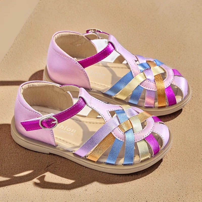 罗马童鞋女童凉鞋包头夏季新款大童运动鞋时装公主鞋儿童鞋子