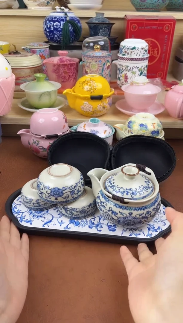 陶陶瓷茶具摆件旅行套组