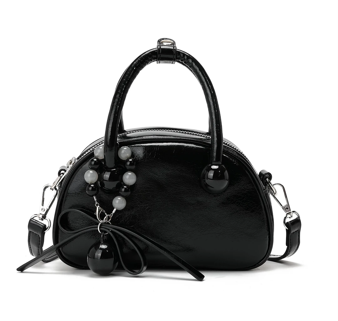 【大姑专属】黑色枕头包单肩包手提包珍珠挂件