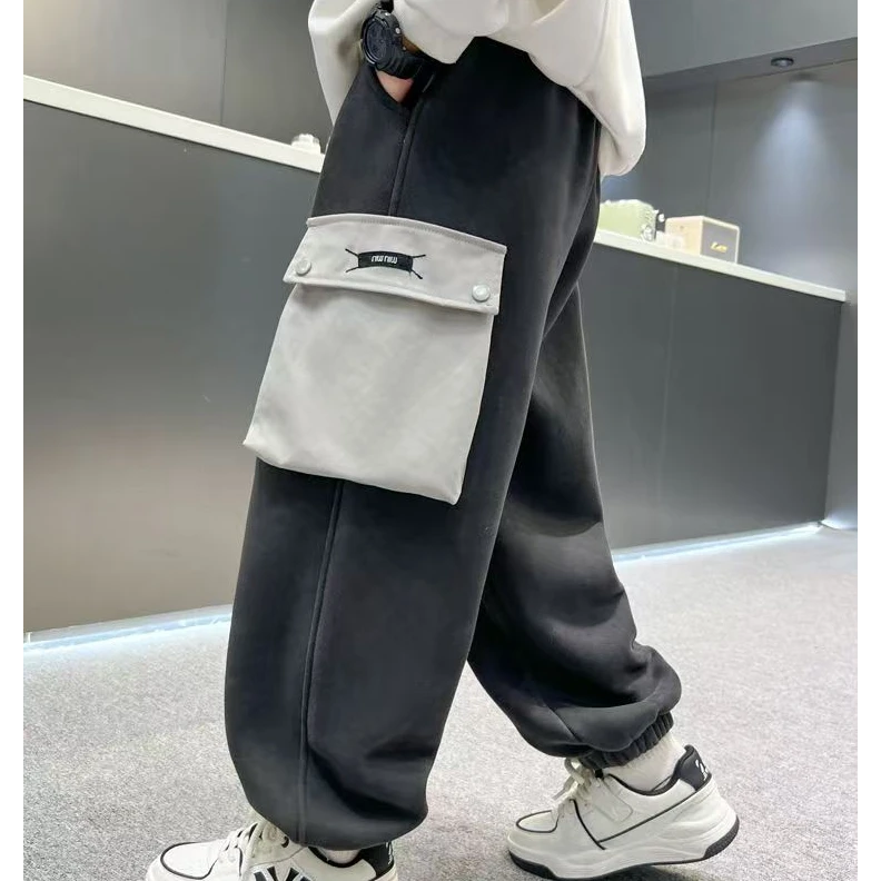 503192男童2025春秋新款休闲运动风时尚秋季长裤直通舒适运动卫裤