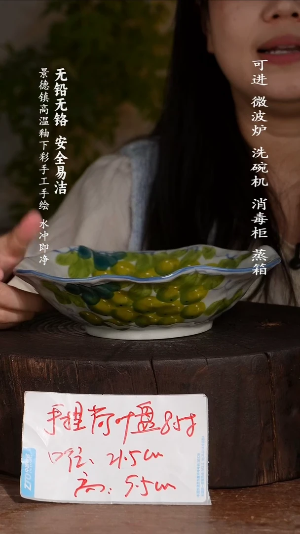 碗陶瓷景德镇高温瓷釉下彩手绘陶瓷