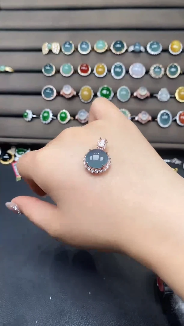 银S925镶嵌戒指翡翠285688