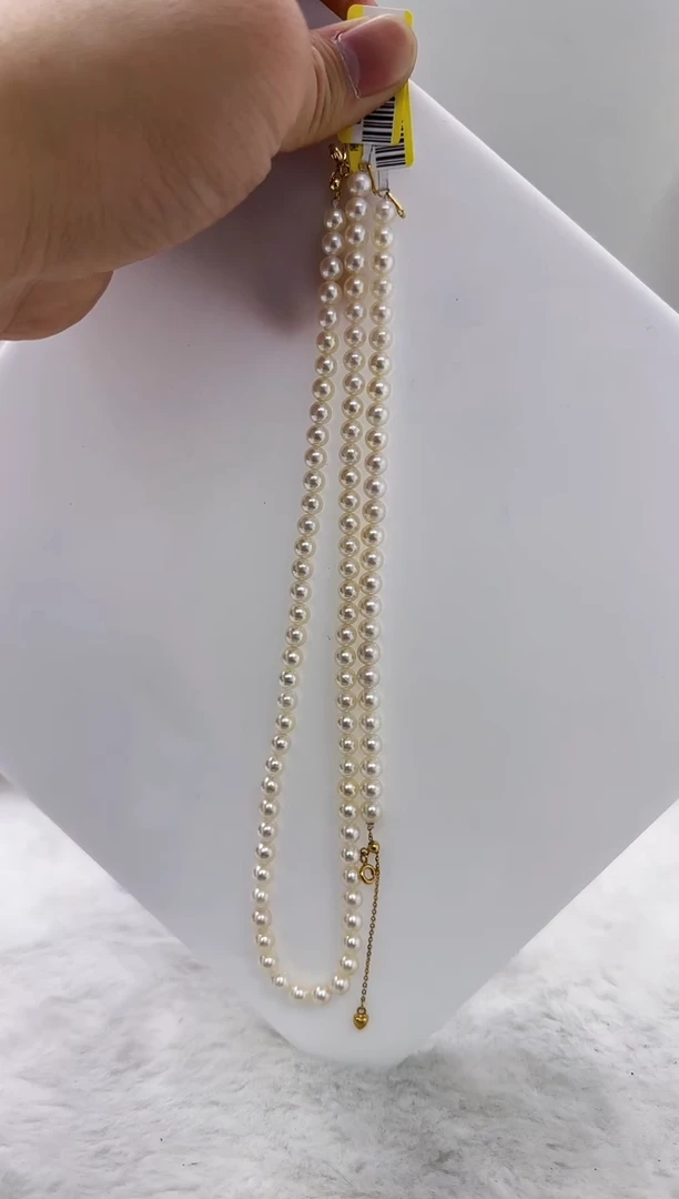 【闪购商品】海水珍珠DA银S925镶嵌ss199 羽皇金项链+手链6